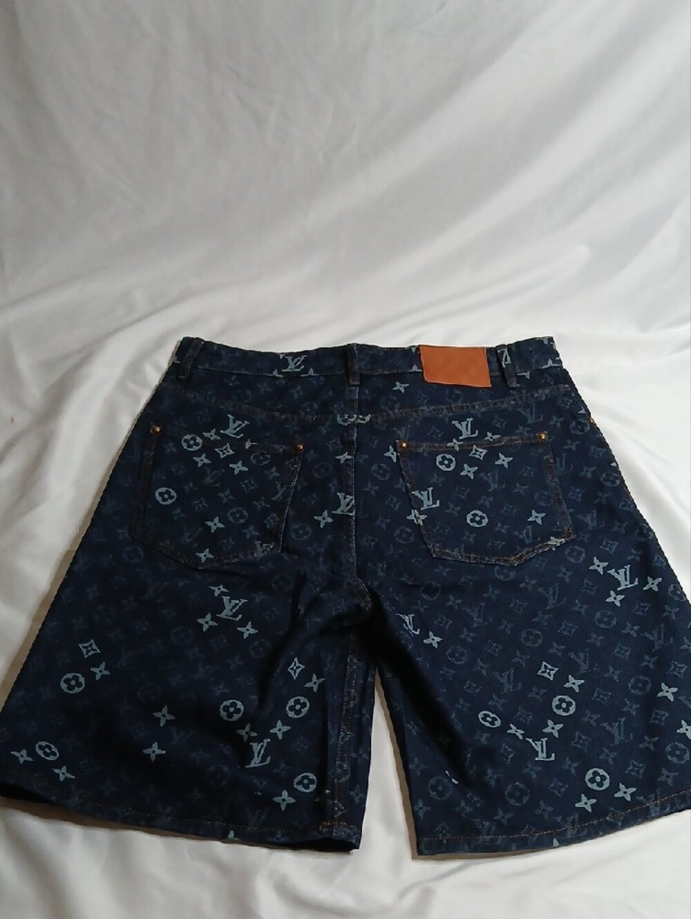 Louis Vuitton Navy Monogram Denim Shorts - Picture 5 of 5